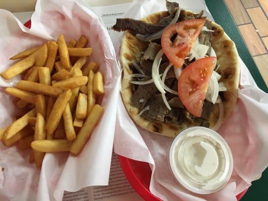 Gyros combo with fries and drink