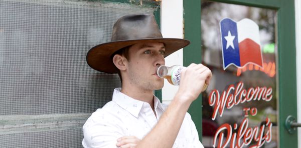 Moonshine is proudly served at Riley's legendary honky-tonk in Hunter, Texas