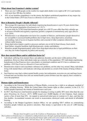 SF homelessness fact sheet (page 2)