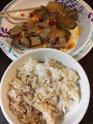 Comfort food. Steam pork, pickled veggies & rice.  Brought back to Hawaii, from Texas . Yums!