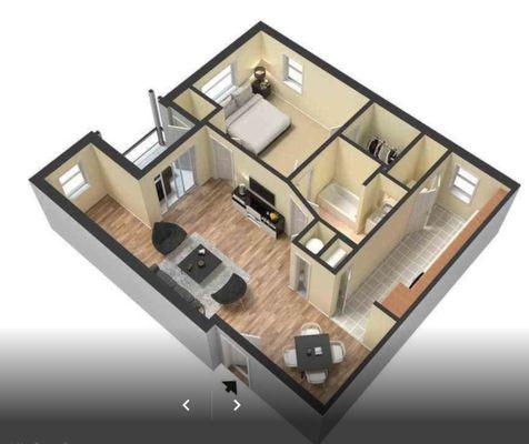 FLOWING 1 BEDROOM FLOORPLANS