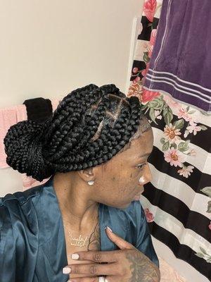 Jumbo Box Braids invisible knot