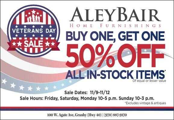 Veteran's Day Sale