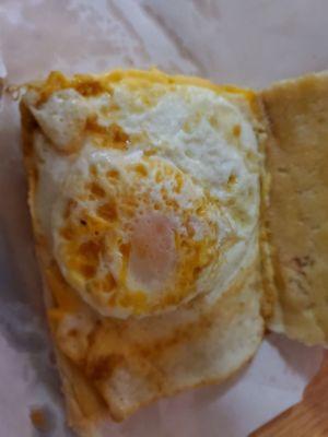 Very sad egg and cheese sandwich.