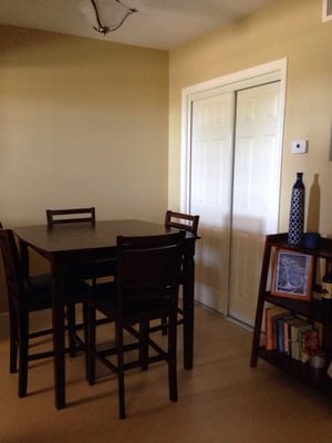 Dining area/notice all tile floors