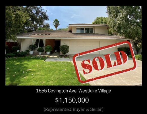 Another fantastic sale in Westlake Village! $1.150M