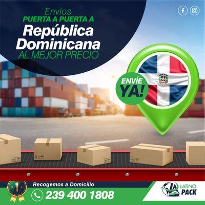 Envíos económicos a RD desde Florida! Disponible Servicio Aéreo y Marítimo.
Entrega en 15 días.