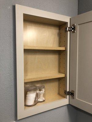 Bathroom cabinet assembly, bathroom cabinet installation