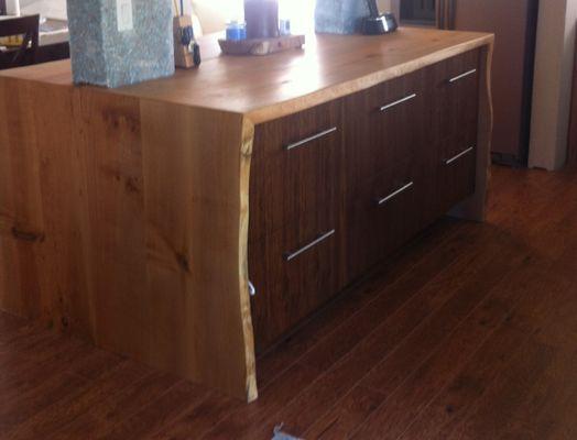 Custom kitchen island 
 from live edge Maple slab