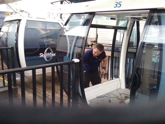 Custom glass install at the Myrtle Beach Skywheel.