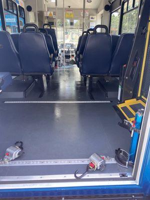 Inside of transit bus