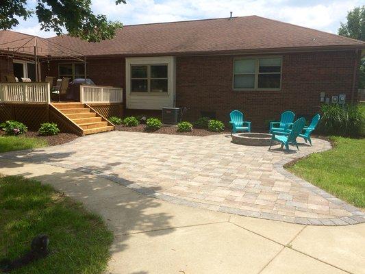 Fire pit and paver patio