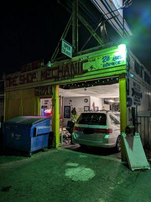 This tire shop comes in handy open 24 hours.