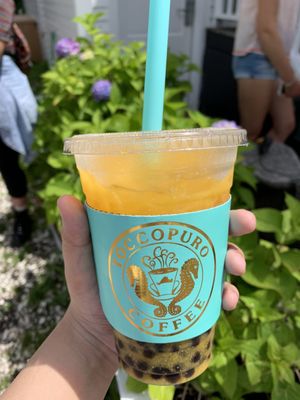 Mango bubble tea