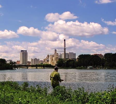 City fly fishing, Silver Lake Park