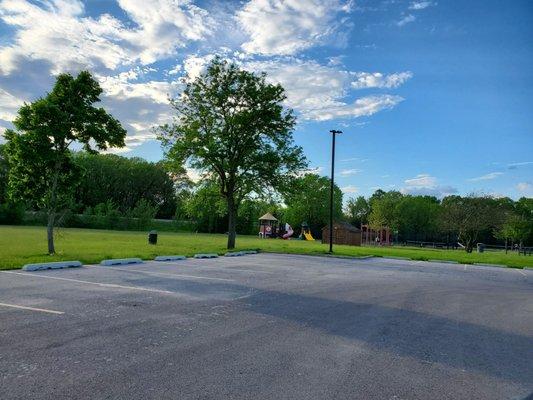 Expansive parking lot and grounds