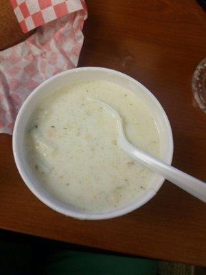 Very thin clam chowder