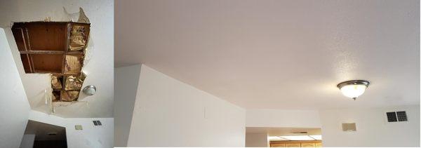 Drywall repair (before and after)