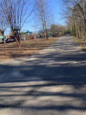 small trail goes around the playground