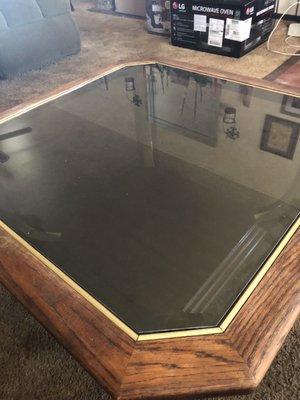 Table with glass replaced.