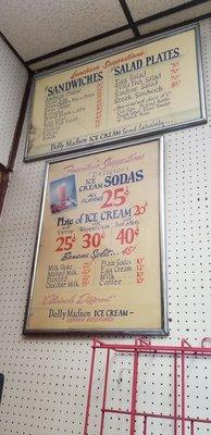 Vintage menu.