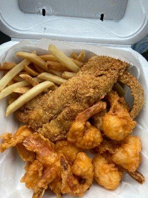 Whiting #14 Fish & Large Shrimp I asked for lemon pepper and I got it it was delicious and fresh taste