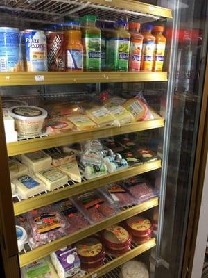 Nice selection of cheeses and cold cuts. Hummus, etc. perfect for late night snacks or party platter.