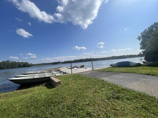 Lake view. Boat rental dock.