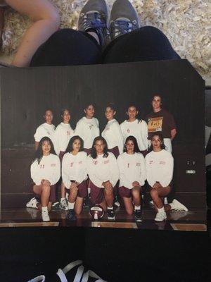 A photo of my high school volleyball team in 1997. I am number eight.