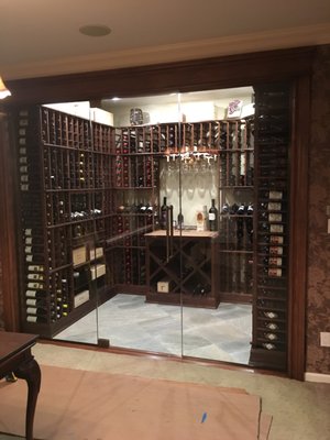 WINE ROOM WITH GLASS BY AQUARIUS GLASS  631-249-2424