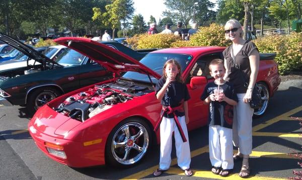 Enjoying the day at the local Aloha Auto show