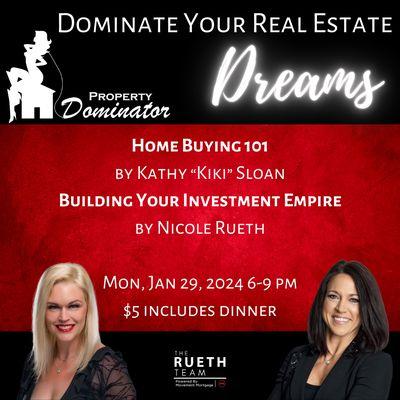 Join us Jan 29, 2023 to learn more about dominating your real estate dreams and building generational wealth multipass.com/DYRED20240129