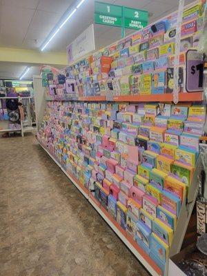 Greeting cards section.