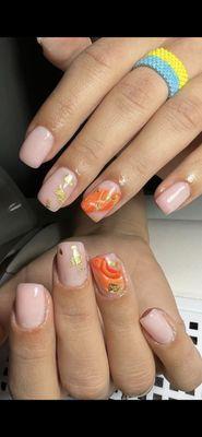 Hard gel manicure and design