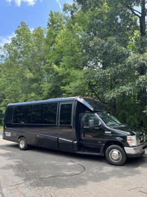 Exterior of our 18 passenger luxury limousine bus