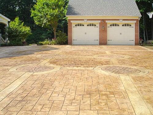 Stamped Concrete driveway by M & F Concrete.