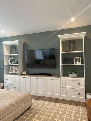 Built-In Media room with crown.