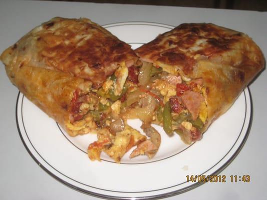 our breakfast burritto mm mmmmmm....