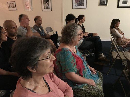 Participatory audience. Rona Solomon, Hey Viv Vassar at the first Potluck Songwriter's Circle