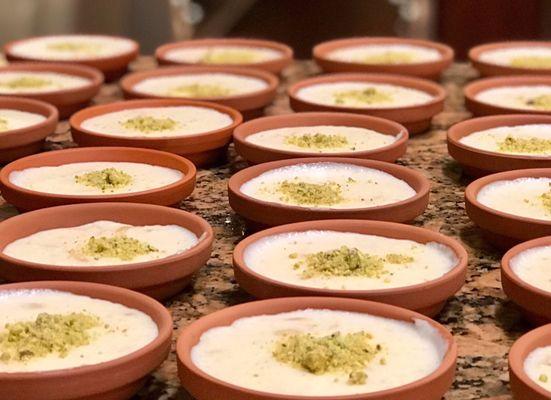 Rice pudding / Kheer served in clay bowls