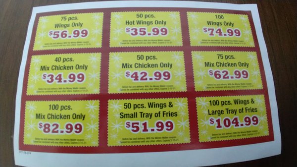 Coupons for party orders