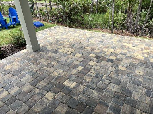 Patio extension with beautiful pavers!