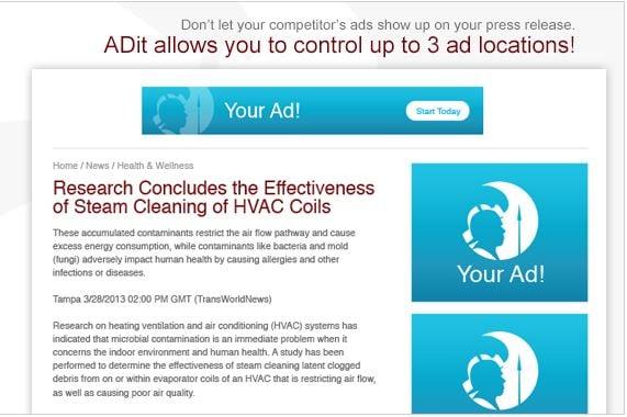 ADit Banners to your Press Release