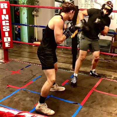 Sparring keeps you sharp! Group boxing class at Sweet Z's Gym in KC