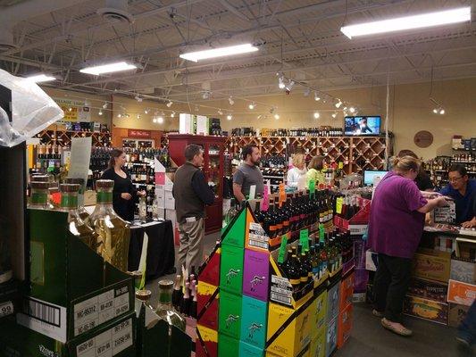 People busy stocking up on a weird overcast chilly Friday May afternoon.