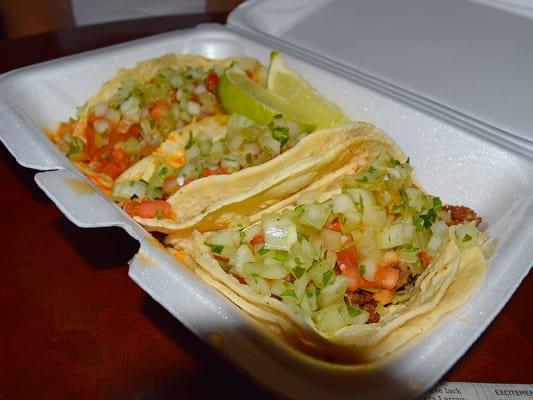 Assorted tacos from El Garrion.