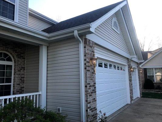 New 3x4 White Downspouts and Fascia Installed in St. Peters