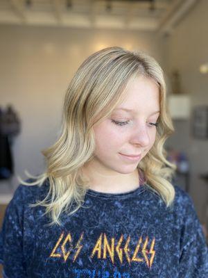 Blonde foil highlights