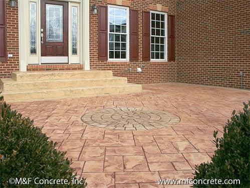 Stamped Concrete patio by M & F Concrete.