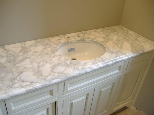 Calcatta Gold vanity by Stone Solutions